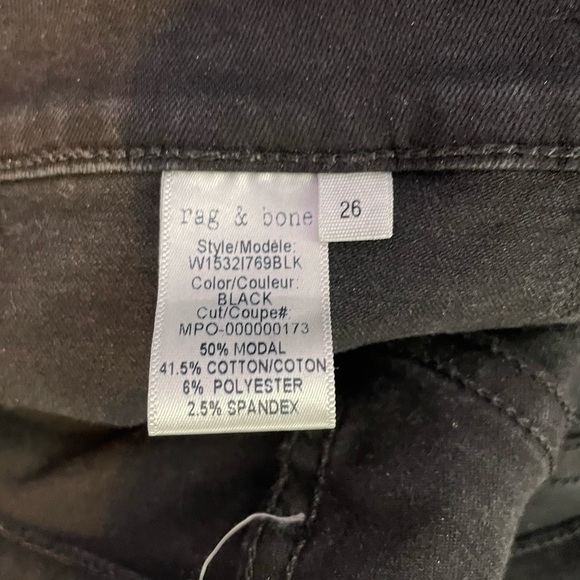Rag &‎ Bone High Rise Skinny Jean in Black Size 26 - Picture 5 of 8